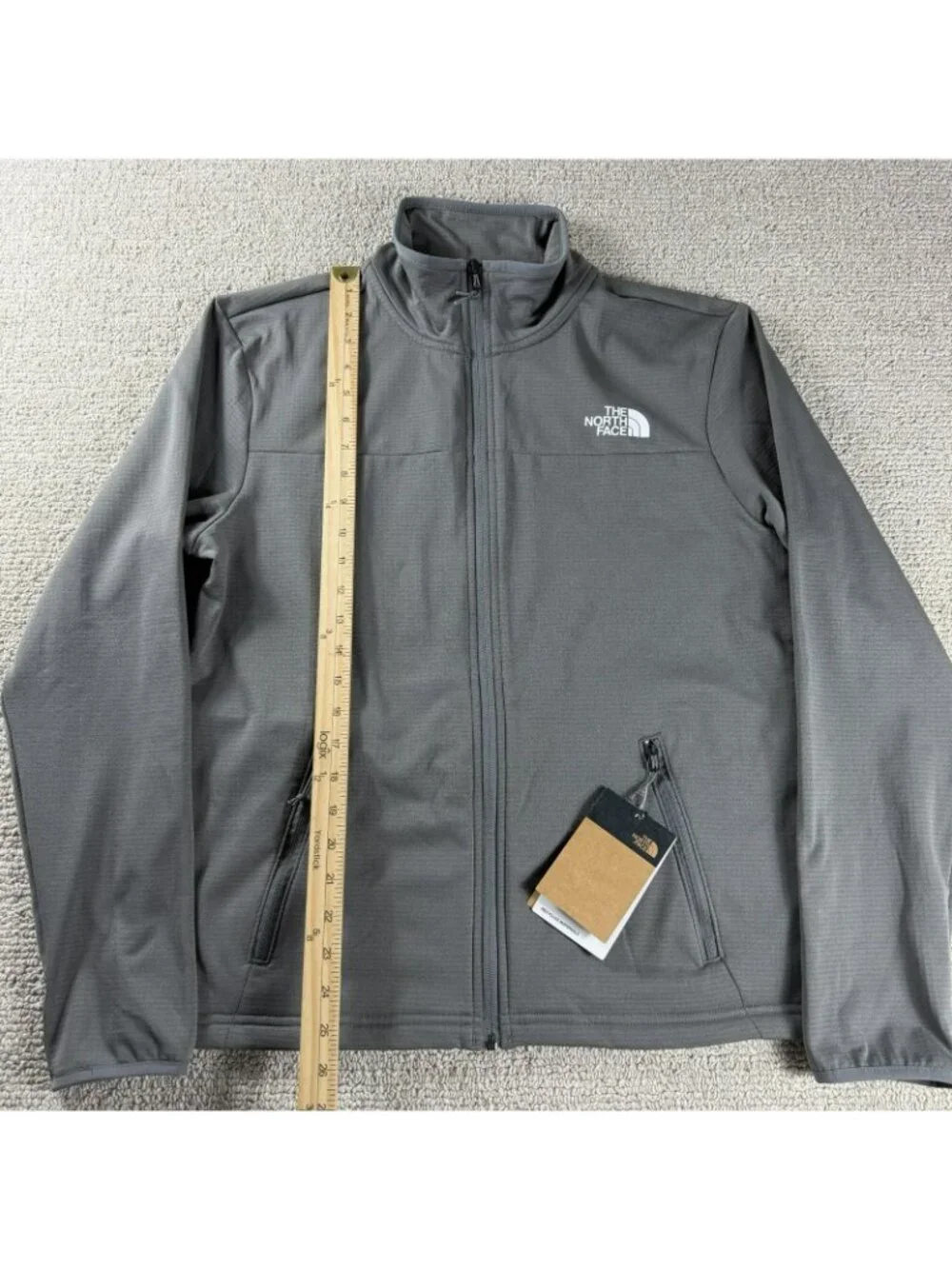 The North Face Cedar Trail Grid Full Zip Jacket Gray Men's Size Medium